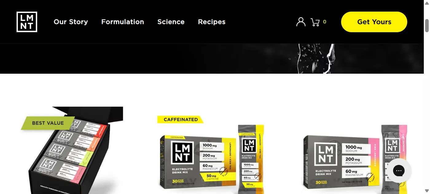 LMNT product range at drinklmnt.com